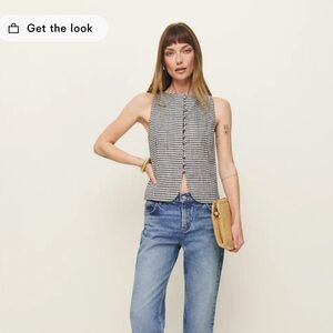 NWT Reformation Addison Linen Top - M